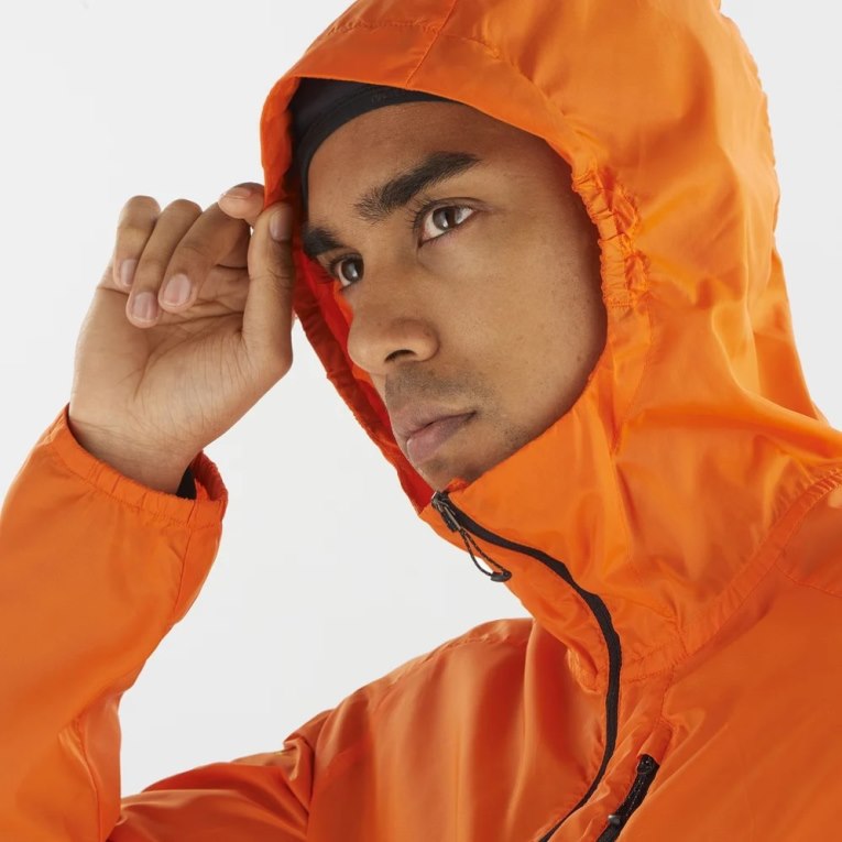 Orange Salomon Bonatti Cross Men's Windbreaker | PH 38051V